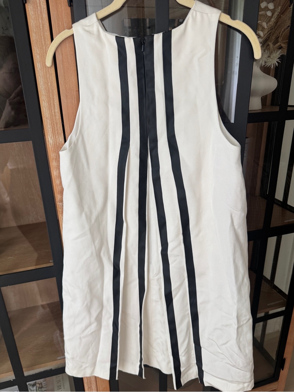 Rag & Bone silk striped contrast a-line neutral dress sleeveless round neck rib